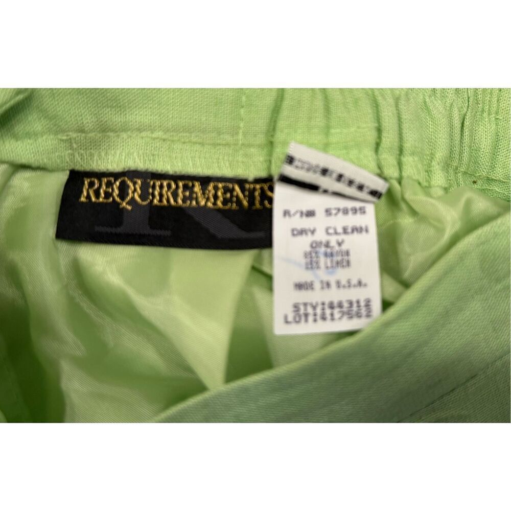 Requirements Linen Blend A-Line Skirt Bright Green Sz. 8  Professional Country C - Picture 6 of 8